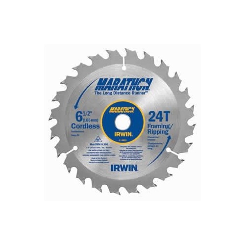 Circular Saw Blade, 6-1/2 in Dia, 5/8 in Arbor, 18-Teeth, Carbide Cutting Edge