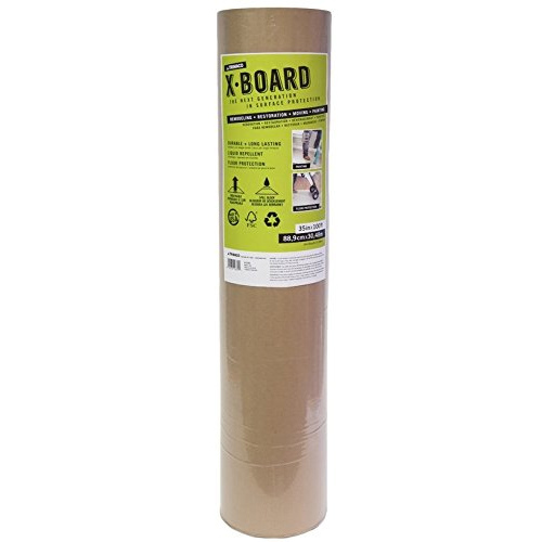 Surface Protector, 100 ft L, 35 in W, Paperboard, Brown