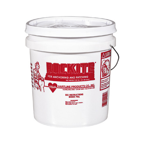 Rockite 10051 Expansion Cement, Powder, White, 1 hr Curing, 50 lb Pail