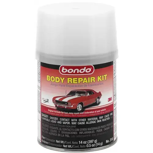 Body Repair Kit Can, Liquid, Pungent Styrene, Slight Ester Red