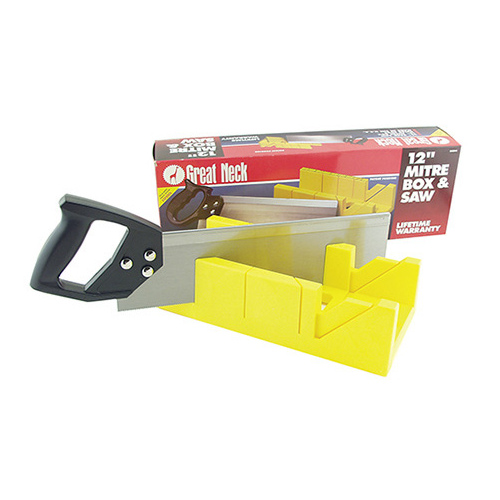 Great Neck BSB14 Mitre Box with Back Saw 12" L X 4" W High Impact Polypropylene Yellow Yellow