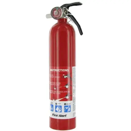 Fire Extinguisher, 2.5 lb Capacity, Mono Ammonium Phosphate, 1-A:10-B:C Class Red