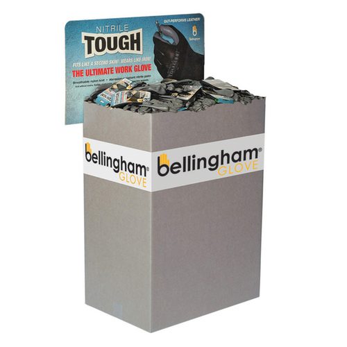 Radians BINNT3700AC2 Bellingham Nitrile Tough Half Bin Display - 96 pairs