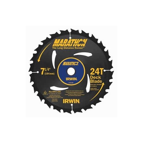 Circular Saw Blade, 7-1/4 in Dia, 5/8 in Arbor, 24-Teeth, Carbide Cutting Edge