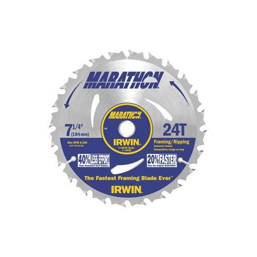 Circular Saw Blade Marathon 7-1/4" D X 5/8" Carbide 24 teeth