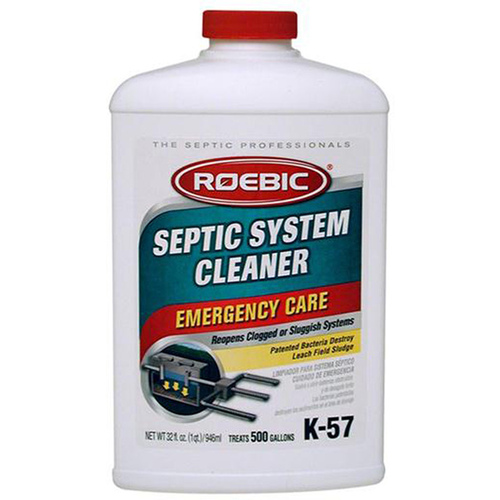 ROEBIC K-57-Q-12 Septic System Cleaner, Liquid, Clear, 1 qt