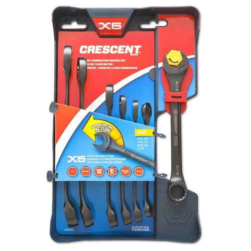 Wrench Set, 7-Piece, Specifications: SAE Measurement Black Oxide