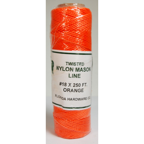 Twisted Nylon Mason Twine-Orange 18# x 250ft