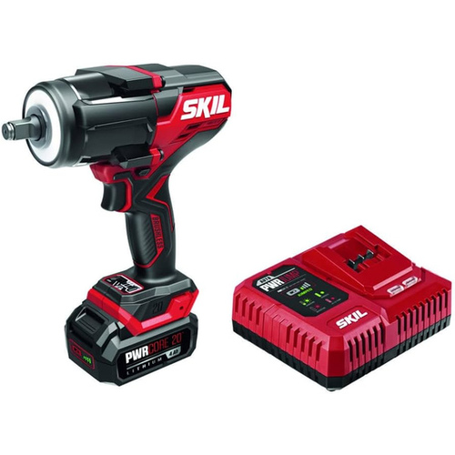 Skil Power Tools IW5761B-10 SKIL PWR Core 20 Brushless 20V 1/2" Mid-Torque Impact Wrench Kit