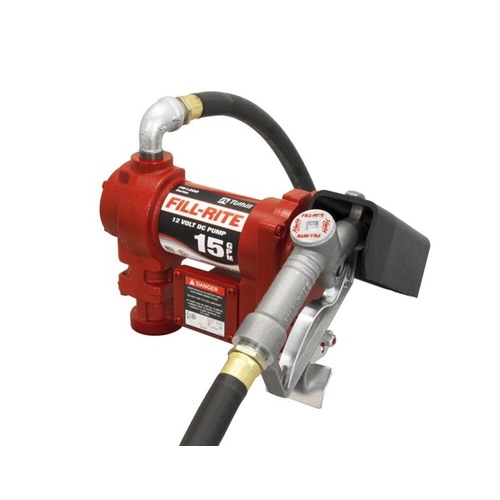 FR1210HA model is a 12V DC, 15 GPM, heavy-duty fuel transfer pump