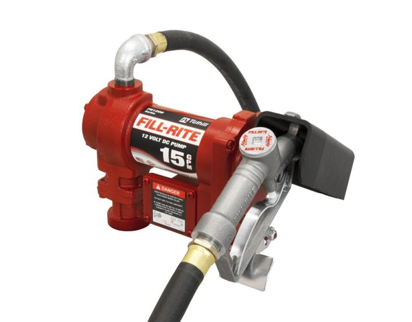 Fill-Rite FR1210H FR1210HA model is a 12V DC, 15 GPM, heavy-duty fuel transfer pump