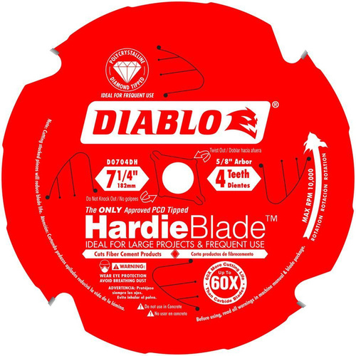 Circular Saw Blade, 7-1/4 in Dia, 5/8 in Arbor, 4-Teeth, Polycrystalline Cutting Edge Perma-Shield