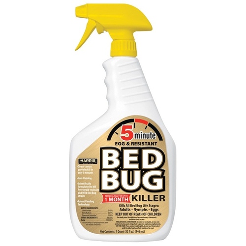 Harris GOLDBB-32 Bed Bug Killer, Liquid, Spray Application, 32 oz White