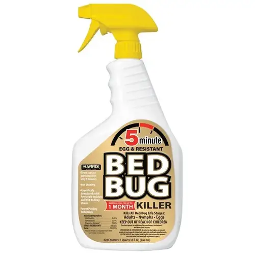 Bed Bug Killer, Liquid, Spray Application, 32 oz White