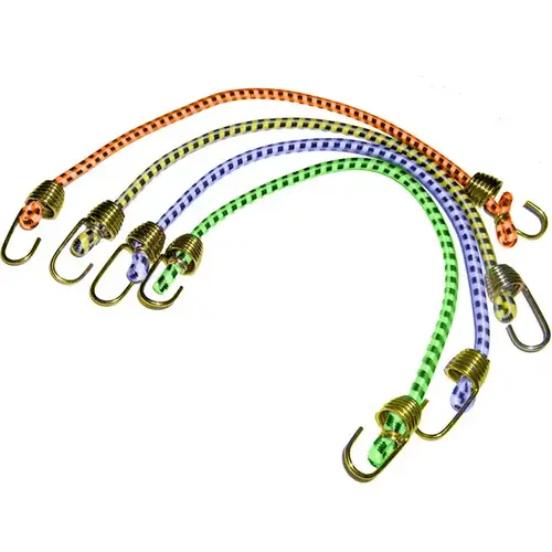 Bungee Cord Assorted 10" L X 0.16" Assorted