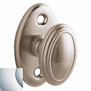 BALD OVAL TURN PIECE WITH BACKPLATE, Polished Chrome