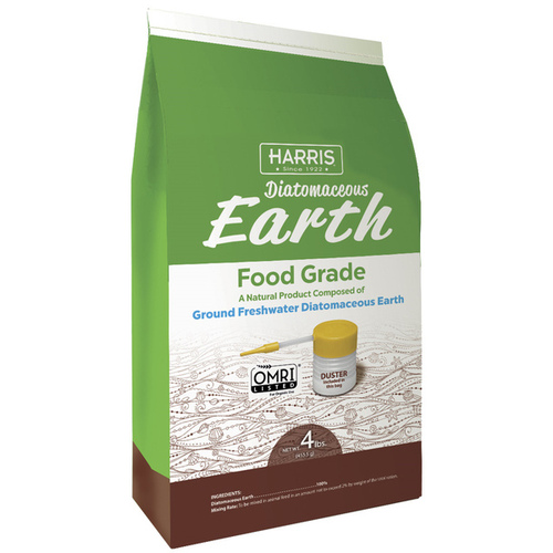 Harris DE-FG4P Diatomaceous Earth with Powder Duster, Powder, 4 lb Bag White