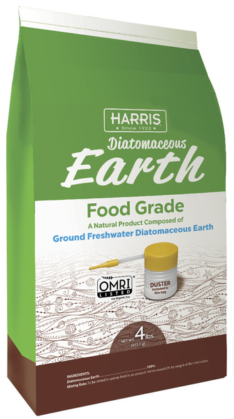 Harris DE-FG4P Diatomaceous Earth with Powder Duster, Powder, 4 lb Bag White