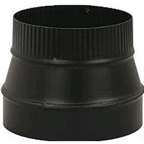 IMPERIAL BM0079 Stove Pipe Reducer, 8 x 6 in, Crimp, 24 ga Thick Wall, Black, Matte