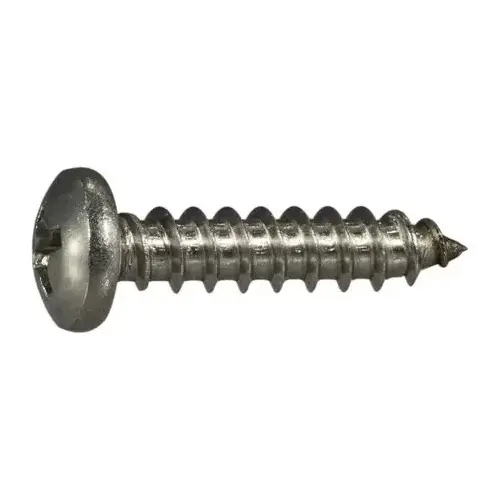 Screw, #8 Thread, Coarse Thread, Pan Head, Phillips Drive, Self-Tapping, Sharp Point, 100 PK - pack of 100