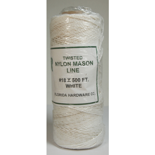 Twisted Nylon Mason Twine-White #18 x 500ft