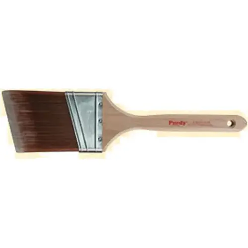 Nylox Glide Angular Trim Brush, 1-1/2 in W, 2-7/16 in L Bristle, Nylon Bristle, Fluted Handle Tan