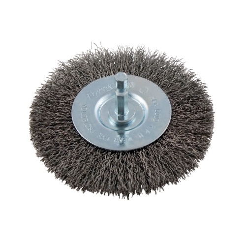 Wire Wheel Brush, 4 in Dia, 0.012 in Dia Bristle