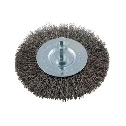 4 In. Hex Crimped, Coarse Drill-Mounted Wire Wheel