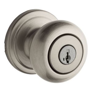 Hancock Entry Door Lock SmartKey with RCAL Latch and RCS Strike Satin Nickel Finish