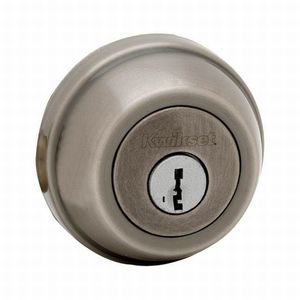 Single Cylinder Deadbolt with New Chassis SmartKey with RCAL Latch and RCS Strike Antique Nickel Finish