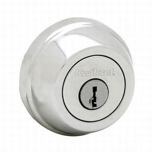 Single Cylinder Deadbolt with New Chassis SmartKey with RCAL Latch and RCS Strike Bright Chrome Finish