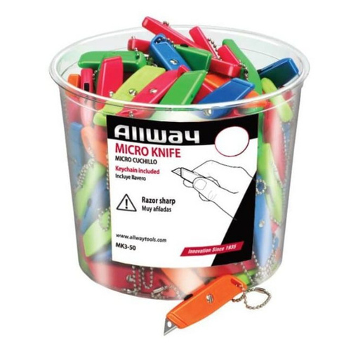 ALLWAY TOOLS INC. MK3-50 Neon Lexan Micro Knife - 50 per Bucket