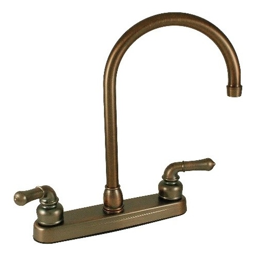 Empire Faucets U-YCH800GSOB-E 8 in. Non-Metal Kitchen Faucet Oil Rubbed Bronze with Gooseneck & 2 Handles