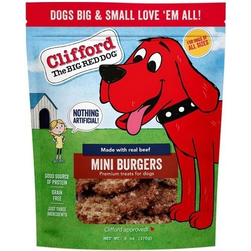 Jack & Pup CBBG06 Clifford Soft & Chewy Mini Burgers Dog Treats - 6 oz Bag