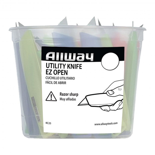 ALLWAY TOOLS INC. KC25 Poly Pro Plastic Utility Knife - 25 per Bucket