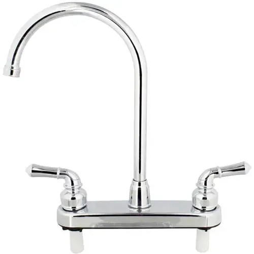 8 in. Non-Metal Kitchen Faucet Chrome Gooseneck with 2 Handles