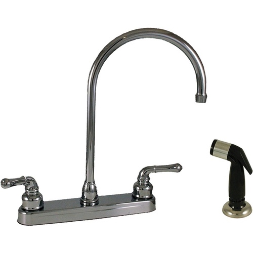 Empire Faucets U-YCH801GS 8 in. Non-Metal Kitchen Faucet with Gooseneck Spout & Sprayer - Chrome