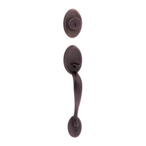 Chelsea Single Cylinder Exterior Handleset with New Chassis and RCAL Latch and RCS Strike Venetian Bronze Finish