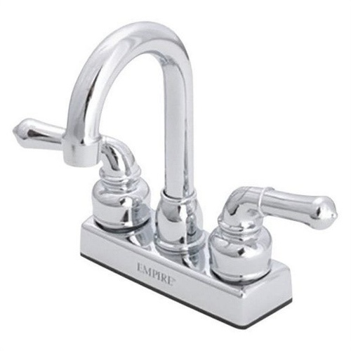 Empire Faucets U-YCH16-E 4 in. Non-Metal Bar Faucet - Chrome with Teapot Handles