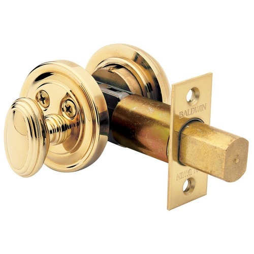 Traditional 1-5/8" Single Cylinder Deadbolt Satin Brass with Brown Finish