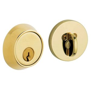 BALD CONTEMPORARY SINGLE CYLINDER Deadbolt, Lifetime PVD Polished Brass