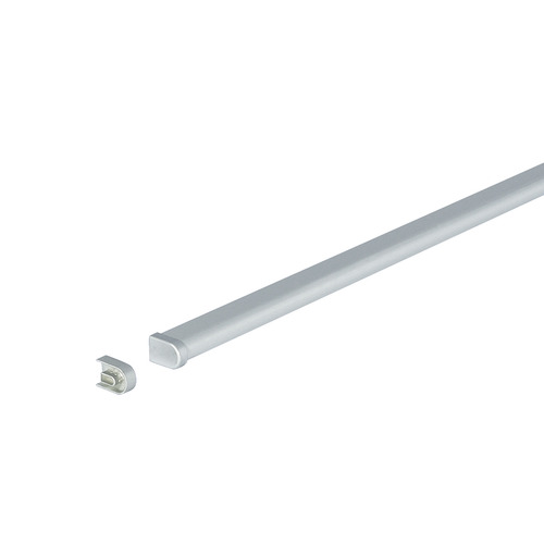 Grooved Profile, Backsplash Railing System 35 1/2" Length: (35 1/2") 900 mm Gray, Grooved profile strip, end cap and connector: Nickel plated matt Cover: Bright