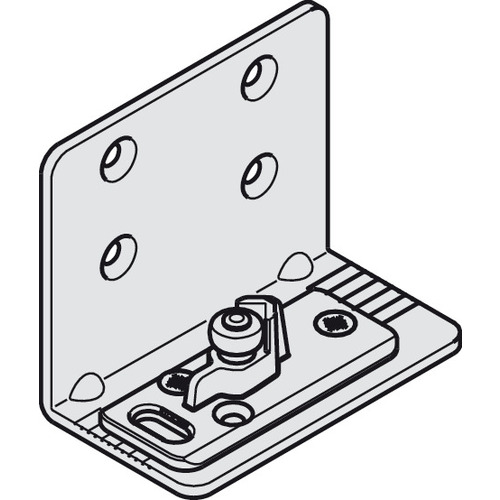 Bottom guide, With wall mounting bracket for Hawa Porta, steel galvanized, length: 81.5 mm Zinc plated