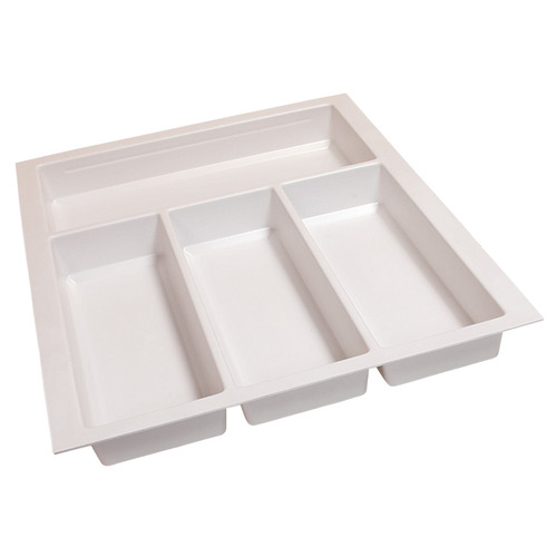 Sky Cutlery Tray, for 21" and 21 11/16" Deep Drawer, Plastic 520 - 540 mm 360 - 400 mm textured white; trimmable width: 360 - 400 mm (14 3/16 - 15 3/4") White