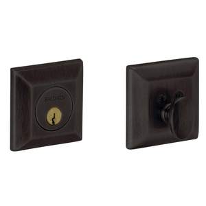 BALD SQUARED SINGLE CYLINDER Deadbolt, Distressed Oil Rubbed Bronze