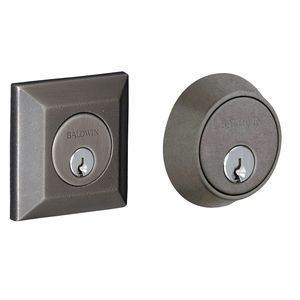 BALD SQUARED DOUBLE CYLINDER Deadbolt, Distressed Antique Nickel