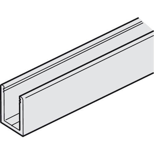 Guide Channel, Lower, Pre-drilled 11 5 25/32" For Hawa Porta 100 GWF/GF/GFO, Anodized, length: 3.5 m (11 5 13/16") Silver colored, anodized