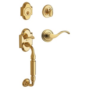BALD CANTERBURY HANDLE X 5455V LVR X SGL X LH, Lifetime PVD Polished Brass