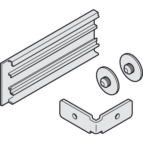 End cap set, for clip-on panel, height 40 mm 60 mm Left for Hawa Junior 80 B/100 B, Length: 60 mm, mounting: Left Silver colored, anodized