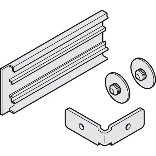 End cap set, for clip-on panel, height 40 mm 60 mm Right for Hawa Junior 80 B/100 B, Length: 60 mm, mounting: Right Silver colored, anodized